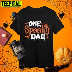 Single Dad One Spooky Dad Funny Gifts For Dad Halloween Retro Art Unisex T-Shirt