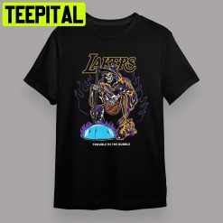 Skeleton Death Los Angeles Lakers Trouble In The Bubble Retro Art Unisex T-Shirt