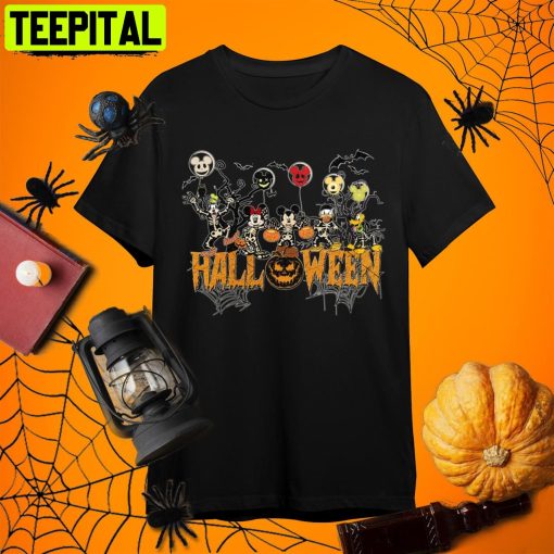 Skeleton Disney Halloween Retro Art Unisex T-Shirt