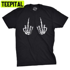 Skeleton Middle Fingers Halloween Trending Unisex T-Shirt