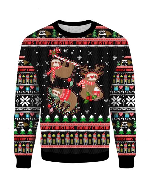 Sloth Xmas Ugly Merry Christmas 3D Sweater