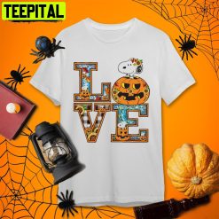 Snoopy Charlie Brown And Lucy Bus Charlie Brown Halloween Retro Art Unisex T-Shirt