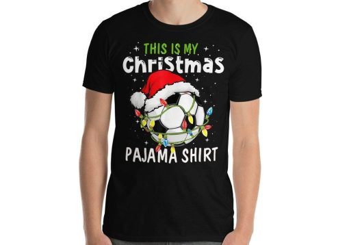 Soccer Santa Hat Christmas Lights Shirt