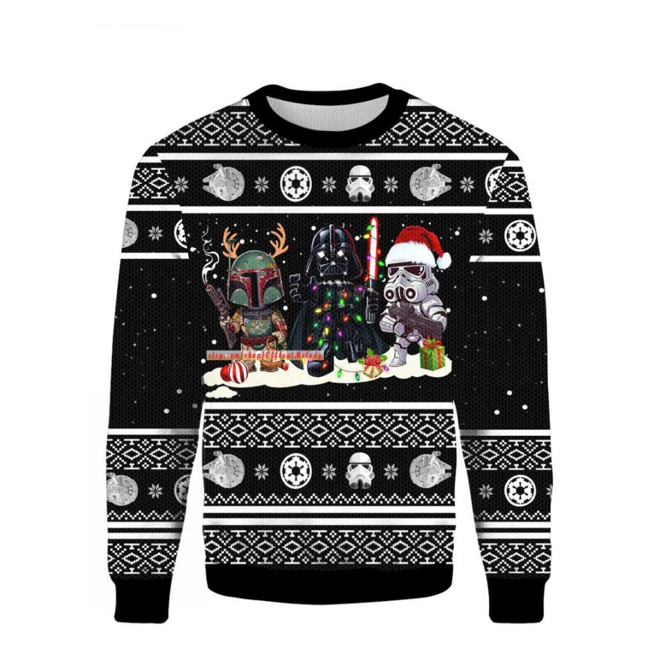 Star Wars Darth Vader Boba Fett Stormtrooper Ugly Christmas Sweater
