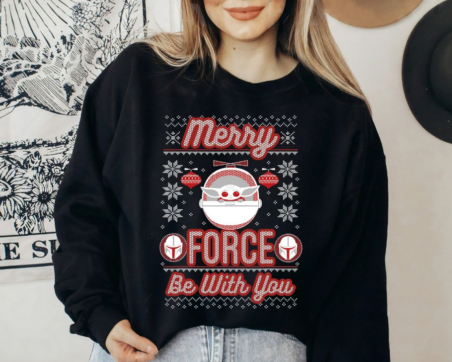 Star Wars The Mandalorian Christmas Merry Force Be With You Sweatshirt