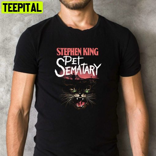 Steven King Pet Sematary Book Cover Scary Movie Retro Design T-Shirt