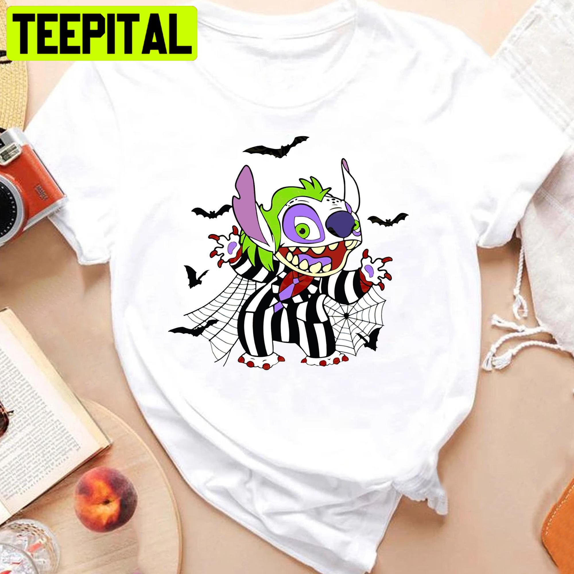 Stitch Joker Halloween Movie Character Vintage Trending Unisex T-Shirt