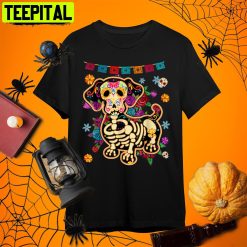 Sugar Skull Mexican Dachshund Bone Halloween Day Of Dead Retro Art Unisex T-Shirt