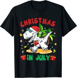 T Rex Christmas In July Shirt