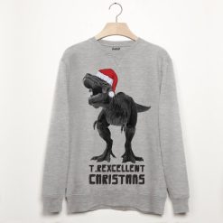 T Rexcellent Men’s Christmas Dinosaur Sweatshirt