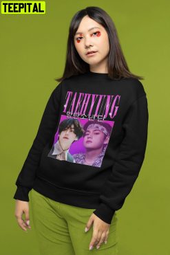 Taehyung Korean Pop Singer Kpop Bangtan Boy Bts Retro Design Sweatshirt