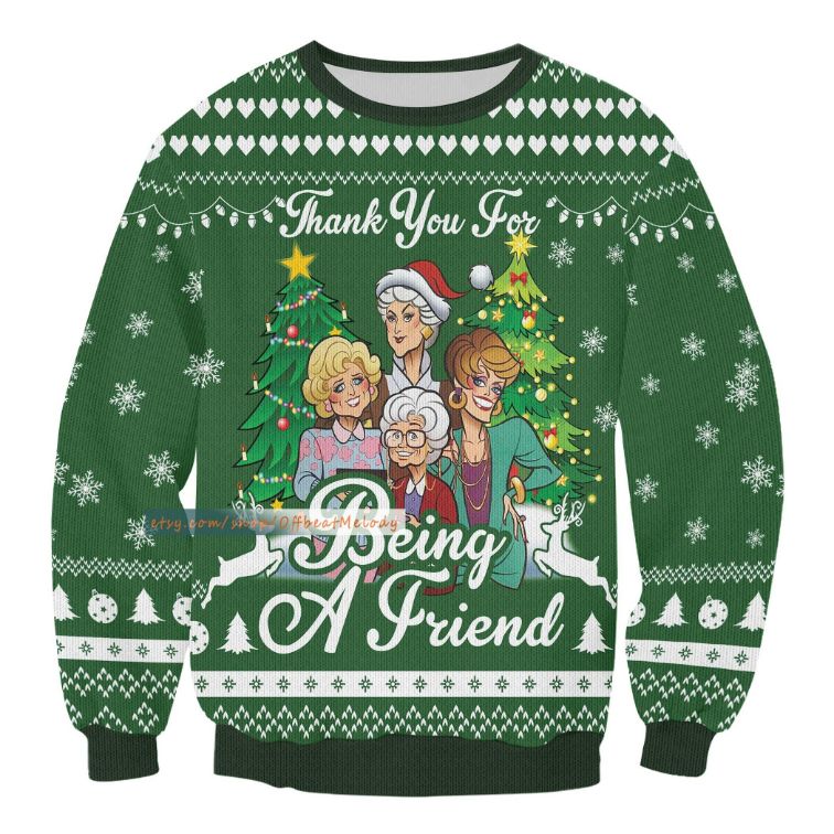 Thank You for Being A Friend Golden Girls Ugly Christmas Sweater