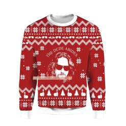 The Big Lebowski The Dude Abides Ugly Christmas 3D Sweater