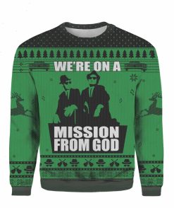 The Blues Brothers We are on A Mission From God Ugly Xmas 3D Sweater