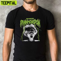 The Bride Of Frankenstein Metal Scary Movie Universal Monsters Retro Design T-Shirt