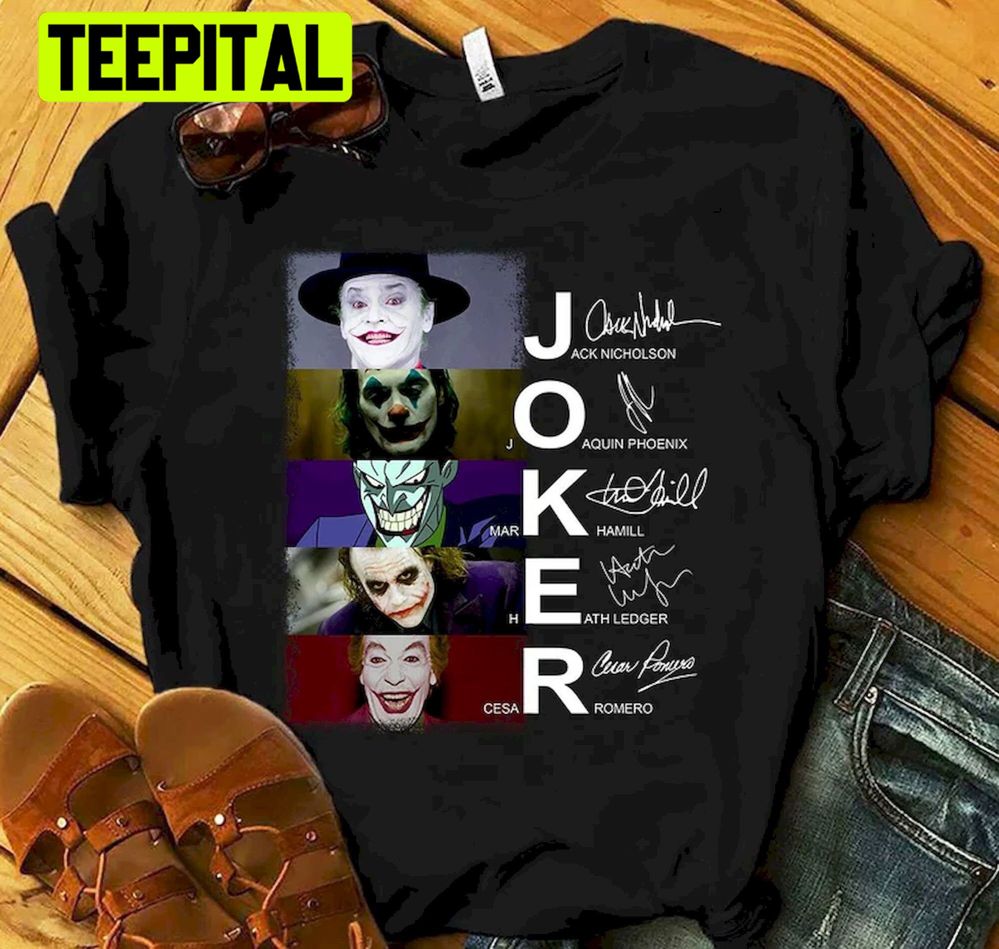 The Joker 5 Face Version Signatures Trending Unisex T-Shirt