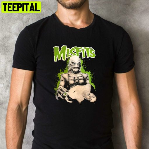 The Misfits Universal Monsters Creature From The Black Lagoon Horror Scary Movie Retro Design T-Shirt