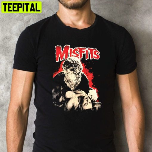 The Misfits Universal Monters Wolfman Scary Movie Retro Design T-Shirt