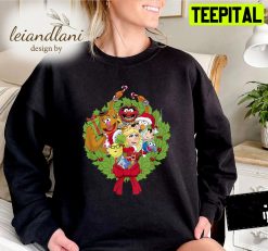 The Muppets Muppet Group Wreath Kid Christmas Sweatshirt