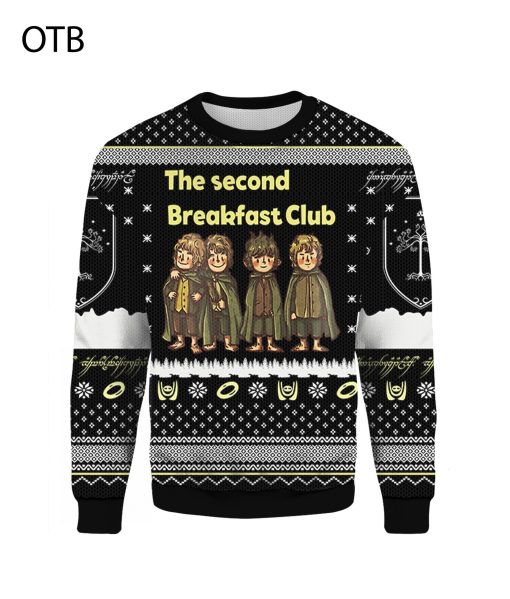 The Second Breakfast Club Meme Ugly Xmas 3D Christmas Sweater