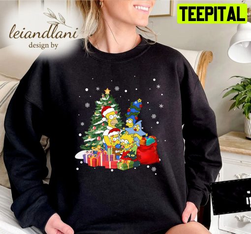 The Simpsons Bart Homer Marge Simpson Funny Christmas Sweatshirt