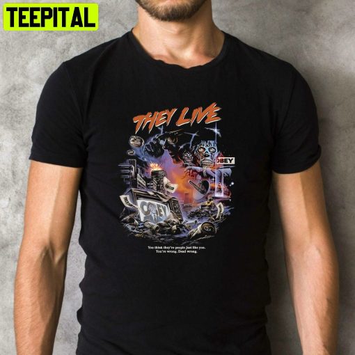 They Live 1988 Obey Scary Movie Retro Design T-Shirt