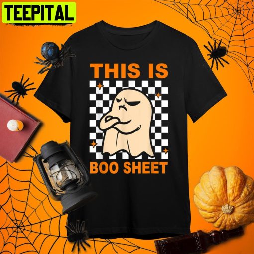 This Is Boo Sheet Ghost Halloween Costume Funny Retro Art Unisex T-Shirt