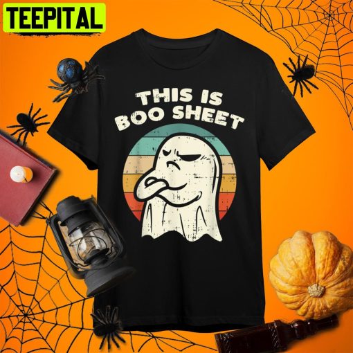 This Is Boo Sheet Ghost Halloween Costume Men Retro Art Unisex T-Shirt