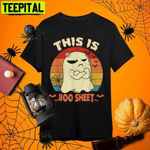 This Is Boo Sheet Ghost Halloween Costume Men Women Retro Art Unisex T-Shirt