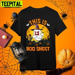 This Is Boo Sheet Ghost Halloween Costume Pumkin Retro Art Unisex T-Shirt