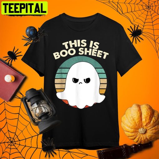 This Is Boo Sheet Ghost Vintage Halloween Costume Men Women Retro Art Unisex T-Shirt