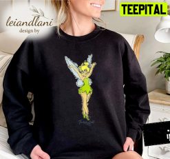 Tinker Bell Watercolor Sketch Tinkerbell Silhouette Fairy Pixie Dust Petter Pan Sweatshirt