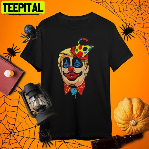 Top Anti Trump The Only Clown Im Scared Of Funny Trump Halloween S Retro Art Unisex T-Shirt