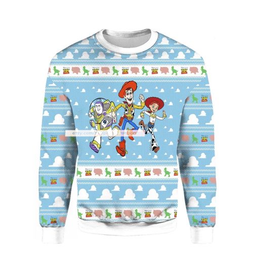 Toy Story Light Blue Ugly Christmas 3D Sweater