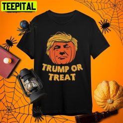 Trump Or Treat Halloween Funny Trump Halloween S Retro Art Unisex T-Shirt