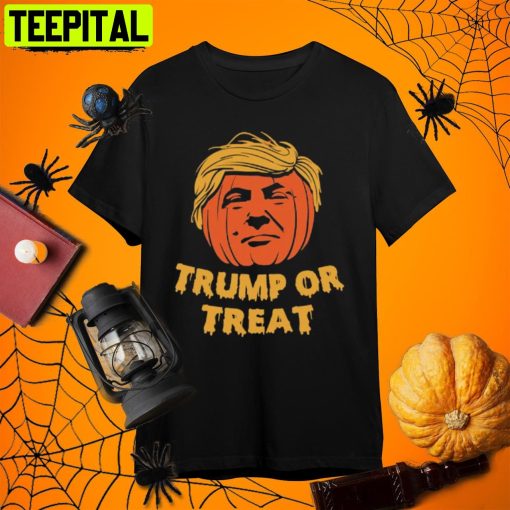 Trump Or Treat Halloween Funny Trump Halloween S Retro Art Unisex T-Shirt