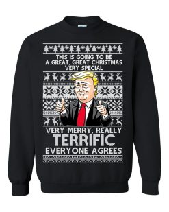 Trump Very Merry Really Terrific Christmas Ugly Sweater