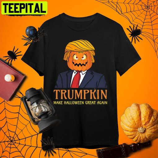 Trumpkin Scary Halloween Trumpkin Retro Art Unisex T-Shirt