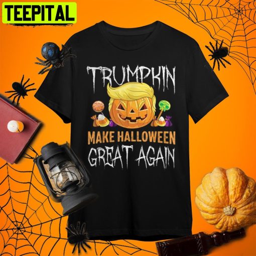 Trumpkin Trump Hair Halloween Trumpkin Retro Art Unisex T-Shirt