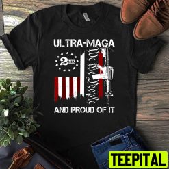 Ultra Maga And Proud Of It Anti Biden Funny American Flag Unisex T-Shirt