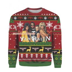 Van Halen Rock Band Members Ugly Christmas 3D Sweater