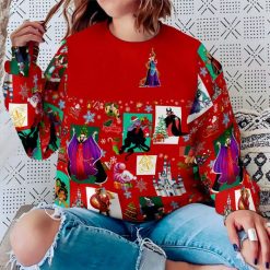 Villains Pattern Xmas Red Violet 2022 Christmas Disney Graphic Cartoon 3D Sweater