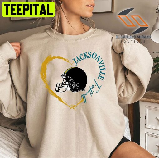 Vintage Jacksonville Football Heart Style Unisex Sweatshirt