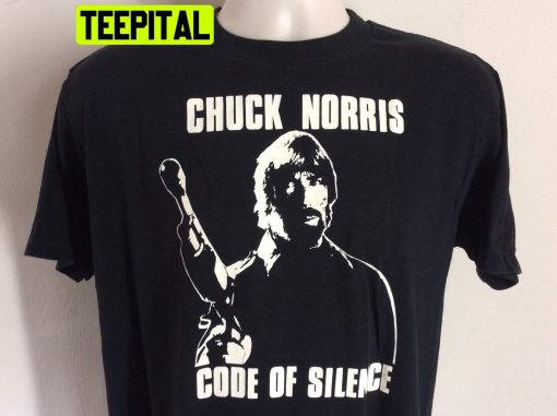 Vtg 1985 Code Of Silence Chuck Norris Trending Unisex T-Shirt