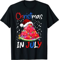 Watermelon Christmas Tree Christmas In July Boys Girls T-Shirt