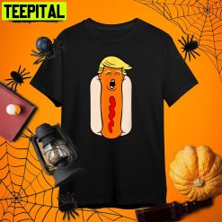 Weiner Hot Dog Head Biden Costume Funny Trump Halloween Retro Art Unisex T-Shirt