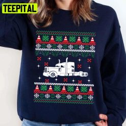White Truck Driver Icon Christmas Ugly Unisex Sweatshirt