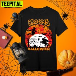 Witches And Brooms Horror Nights Halloween Retro Art Unisex T-Shirt