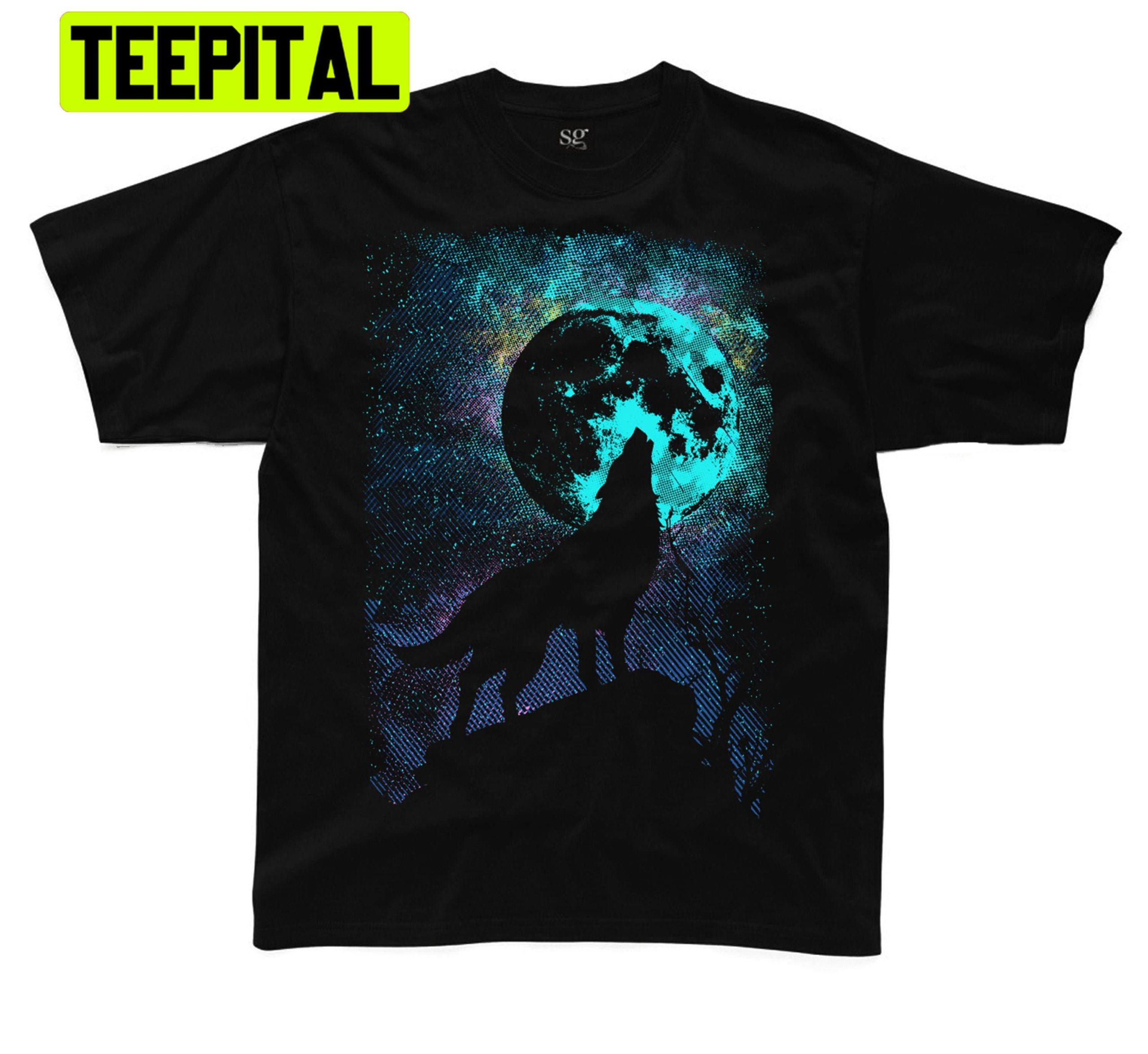Wolf Howling At The Moon Trending Unisex T-Shirt