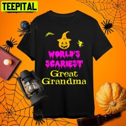 World’s Scariest Great Lazy Easy Grandma Halloween Retro Art Unisex T-Shirt